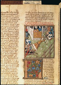 Ms 622 fol.221v La tortura di Brunilde da Des Hommes Illustres, c.1460