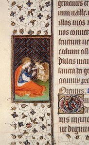 Ms 62, f.205v: Vergine e Bambino, (dettaglio) da un Libro d