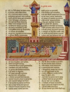 Ms 782 La costruzione di Troia, illustrazione da Le Roman de Troie di Benoit de St. Marc da French School