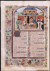 Ms 927 Fol.127v I Tre Tipi di Amicizia, da Etica, Politica ed Economia di Aristotele (384-322 a.C.) da French School
