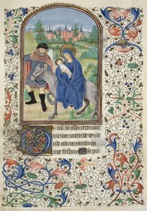 La Fuga in Egitto, da Glasgow Hours, c.1450-60