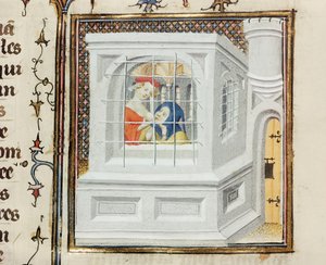 Carità romana: Cimon e Pero, da De Claris Mulieribus, di Giovanni Boccaccio (1313-75) da French School