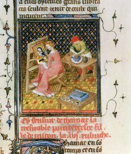 Ms Fr 12420 fol.86r La storia di Tamiri, da `De Claris Mulieribus, dalle opere di Giovanni Boccaccio da French School