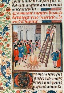 Ms Fr 2643 fol.11 Esecuzione di Hugh Despenser, dalla Cronaca di Froissart da French School
