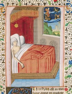 Ms H 7 fol.76r La visione di Ezechiele, dalla Bibbia di Giovanni XXII