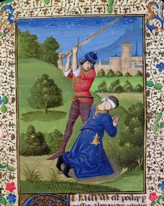 Ms H 7r La Decapitazione di Alessandro I Bala, dalla Bibbia di Giovanni XXII