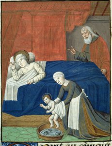 La natività della Beata Vergine Maria, da Vita Christi, di Ludolf di Sassonia, c.1300-1378 da French School