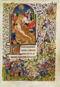 Ms Lat 1156b fol. 171 Il martirio di San Lorenzo, dalle Ore di Margherita d