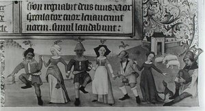 Ms Lat 1173 f.20 Danza pastorale, dalle Ore di Carlo d