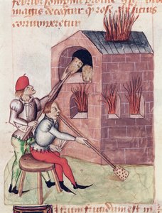 Soffiatori di vetro, da Tractatus de Herbis di Dioscoride