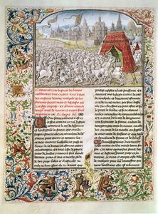 Ms t.4 fol.230 Battaglia di Nicopoli nel 1396, facsimile del manoscritto di Breslavia, da Cronaca di Froissart, 1472 da French School