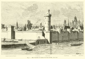 Mura di cinta di Carlo V e torre del Bois, verso il 1450 da French School