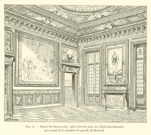 Museo dei Sovrani, stanza decorata con i resti delle boiserie provenienti dalla camera di parata di Enrico II da French School