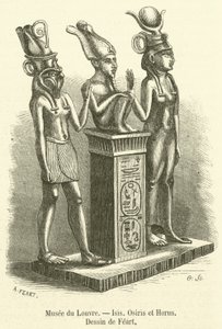 Museo del Louvre, Iside, Osiride e Horus (incisione) da French School
