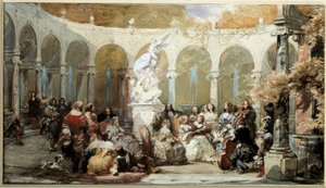 Scena musicale nei giardini di Versailles da French School