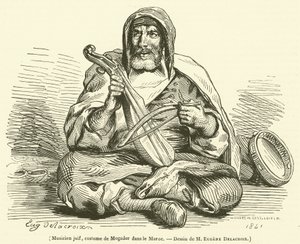 Musicista ebreo, costume di Mogador in Marocco da French School