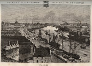 Nantes - Loira Atlantica - incisione in “La Francia illustrata: geografia, storia, amministrazione statistica” di V.A. Malt-Brown. 1884 da French School