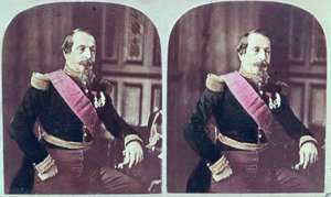 Napoleone III, c.1860, fotografia stereoscopica colorata scattata tra il 1860 e il 1870 da French School