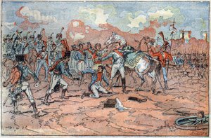 Napoleone I, ferito davanti a Ratisbona da French School