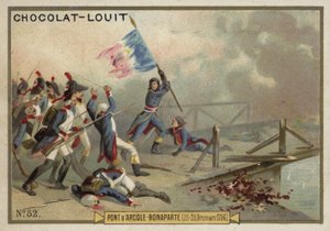 Napoleone alla Battaglia del Ponte di Arcole, Italia, Guerre Rivoluzionarie Francesi, 15-17 novembre 1796 da French School