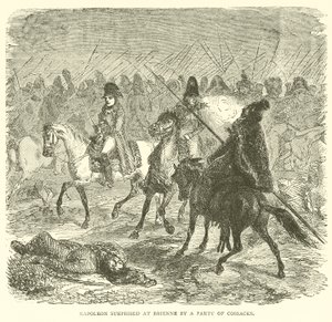 Napoleone sorpreso a Brienne da un gruppo di cosacchi (incisione)