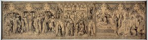 Affrontamento di Narbonne. Disegno anonimo della scuola francese della seconda metà del XIV secolo. Lavaggio grigio e samit. Museo del Louvre