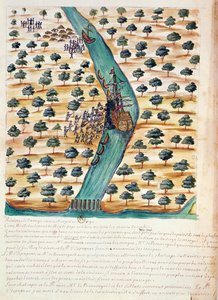 Nativi che attaccano navi francesi sul fiume Tavoy, da un resoconto dei gesuiti in Siam, 1688 da French School