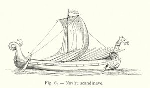 Nave scandinava (incisione) da French School