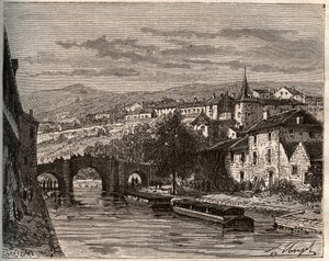 Nerac - Lot-et-Garonne - incisione in 