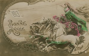 Cartolina di auguri di Capodanno, 1913. Cartolina inviata nel 1913.