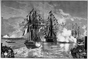 New York: arrivo nel porto della città della nave francese "l