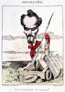 Notizie - Il piccolo bonhomme vive ancora!. Caricatura su Rochefort in una tomba da French School