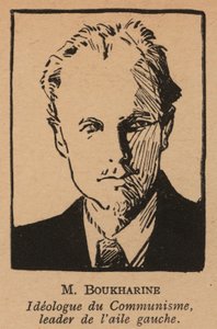 Nikolai Bukharin, teorico e politico rivoluzionario bolscevico russo (litografia)