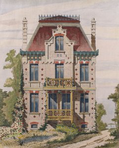 Villa normanna a Villers sur mer, Normandia, illustrazione da Le Moniteur des architectes, 1883 da French School