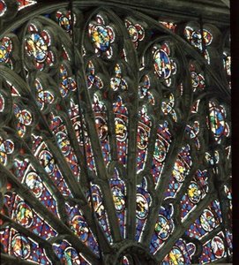 Rosone nord che raffigura santi, re, apostoli e il coro angelico, metà del XIII secolo (dettaglio)