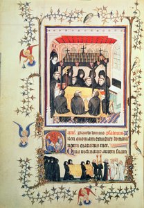 Monaci che pregano, dalle Très Belles Heures de Notre Dame de Duc de Berry, c.1380 da French School