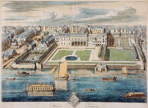 Vecchia Somerset House sulla Strand, inciso da Jean Benoit Winckler da French School
