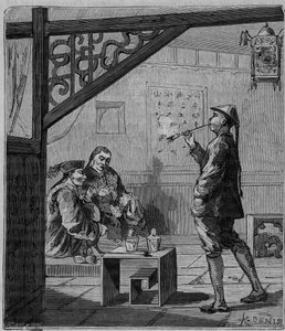 Fumatori di oppio in Cina nel XIX secolo - Fumatori di oppio cinesi - Incisione in "Le scienze alla portata di tutti - Fisica e chimica popolare" di Alexis Clerc - Fine XIX secolo - Collezione privata