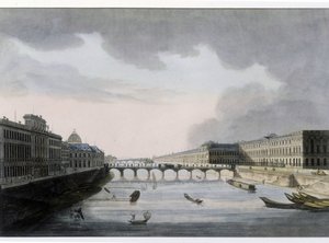 Veduta ottica di Parigi: il Pont des Arts intorno al 1810, città di Parigi