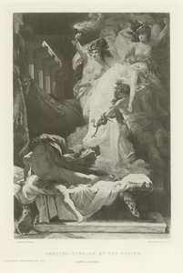 Oreste perseguitato dalle furie (incisione) da French School