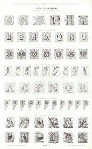 Pagina da Vignettes Typographiques (incisione) da French School