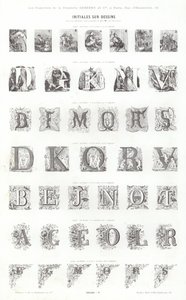 Pagina da Vignettes Typographiques (incisione) da French School