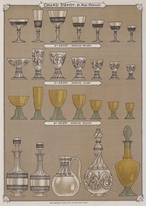 Pagina del catalogo del Grand Depot de Porcelaines, Faiences et Verreries da French School