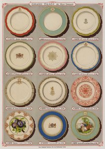 Pagina dal catalogo del Grand Depot de Porcelaines, Faiences et Verreries