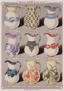 Pagina dal catalogo del Grand Depot de Porcelaines, Faiences et Verreries