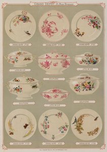 Pagina dal catalogo del Grand Depot de Porcelaines, Faiences et Verreries
