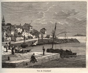 Paimboeuf - Loira Atlantica, nella regione Pays de la Loire - incisione in "La Francia illustrata: geografia, storia, amministrazione statistica" di V.-A. Malt-Brown. 1884 da French School