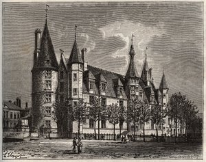 Palais ducal de Nevers - Castello del XV - XVI secolo - incisione in 