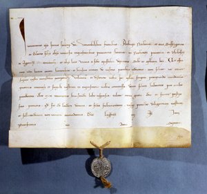 Bolla papale di Papa Innocenzo IV (m.1254) contro gli Albigesi da French School