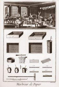 Marmorizzazione della carta - "La Grande Encyclopédie, ou Dictionnaire Raisonné des Sciences, des Arts et des Métiers" (Enciclopedia o Dizionario delle Scienze, Arti e Professioni) di Denis Diderot (1713-1784) e Jean d